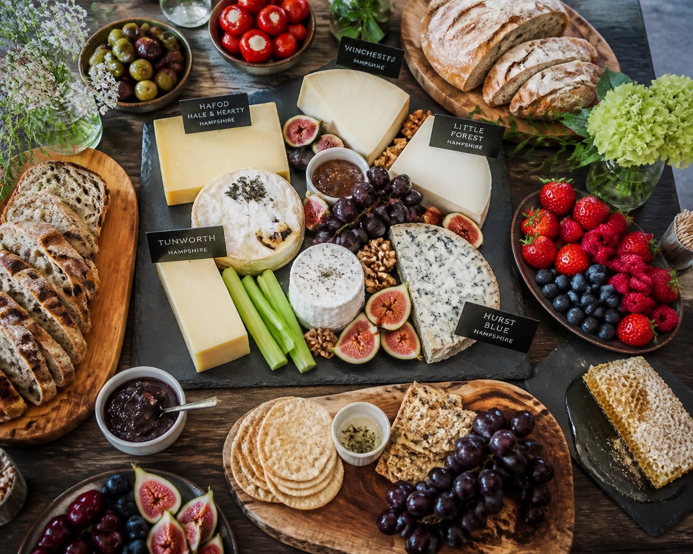 A warm, rustic Hampshire celebration with a beautifully presented grazing table
